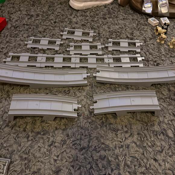 DUPLO Lot BRIDGE TRAIN TRACK Dark Grey: 2 RAMPs and 2 TOP CURVE Replacements - Picture 4 of 9